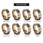 font options for inside engraving on rose gold fried egg rings