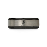 personalized birthday presents – black & silver tungsten dynamic handheld microphone wedding band
