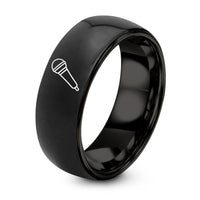 Friends Birthday Gifts for Women – black tungsten dynamic handheld microphone ring