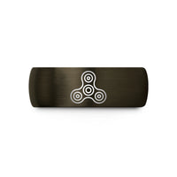 custom rings for her – gunmetal & black tungsten knock off spinner wedding band