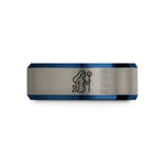 unique birthday presents her – black & blue & silver tungsten mermaid trident wedding band