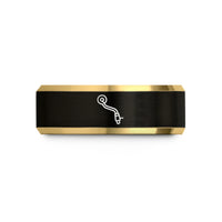personalized jewelry for her – black & gold tungsten turntable tonearm wedding band