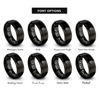 font options for inside engraving on black friesian rings