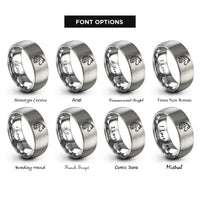 font options for inside engraving on gray friesian rings