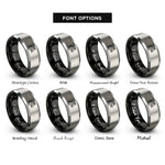 font options for inside engraving on black & silver friesian silhouette bridle rings