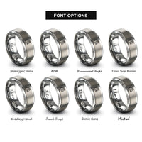 font options for inside engraving on grey friesian silhouette bridle rings