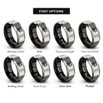 font options for inside engraving on black & grey frog branch rings