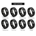 font options for inside engraving on black frog branch rings