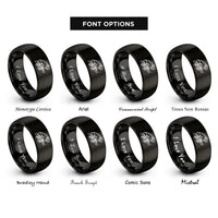 font options for inside engraving on black frog branch rings