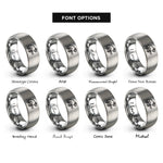 font options for inside engraving on gray frog branch rings