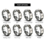 font options for inside engraving on grey frog footprint rings