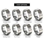 font options for inside engraving on silver frog footprint rings