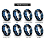 font options for inside engraving on blue & gray frog pad rings