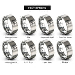 font options for inside engraving on grey frog pad rings