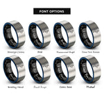 font options for inside engraving on black & blue & grey front squat rings