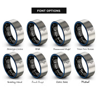 font options for inside engraving on black & blue & grey front squat rings