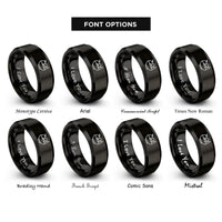 font options for inside engraving on black fruit bowl rings