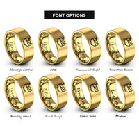 font options for inside engraving on gold fruit bowl rings