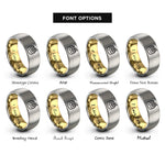 font options for inside engraving on gold & gray fruit glaze rings