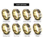 font options for inside engraving on gold & silver fruit glaze rings