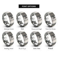 font options for inside engraving on grey fruit glaze rings