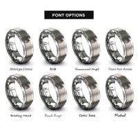 font options for inside engraving on grey fruit glaze rings