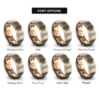 font options for inside engraving on rose gold fruit glaze rings