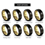 font options for inside engraving on black & gold fruit tart rings