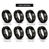 font options for inside engraving on black fruit tart rings