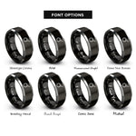 font options for inside engraving on black & grey frying pan rings