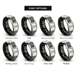 font options for inside engraving on black & gray frying pan rings