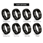 font options for inside engraving on black frying pan rings