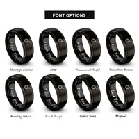 font options for inside engraving on black frying pan rings