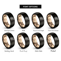 font options for inside engraving on black & rose gold frying pan egg rings