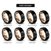 font options for inside engraving on black & rose gold frying pan egg rings