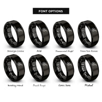 font options for inside engraving on black frying pan egg rings