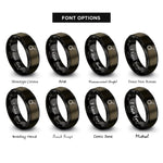 font options for inside engraving on gunmetal & black frying pan rings
