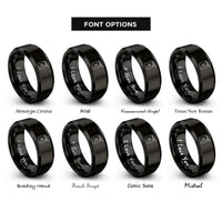 font options for inside engraving on black fuel can rings