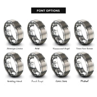 font options for inside engraving on grey fuel can rings