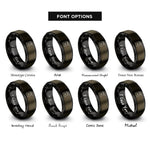 font options for inside engraving on gunmetal & black fuel can rings