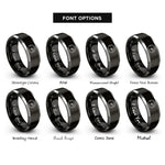 font options for inside engraving on black & gray fuel gauge rings