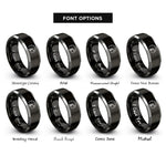 font options for inside engraving on black & grey fuel gauge rings
