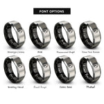 font options for inside engraving on black & gray fuel gauge rings