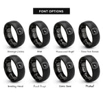 font options for inside engraving on black fuel gauge rings