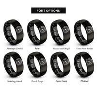 font options for inside engraving on black fuel gauge rings