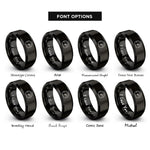 font options for inside engraving on black fuel gauge rings