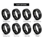 font options for inside engraving on black fuel gauge rings