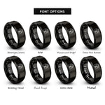 font options for inside engraving on black fuel gauge rings