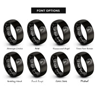 font options for inside engraving on black fuel gauge rings