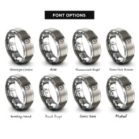 font options for inside engraving on silver fuel gauge rings